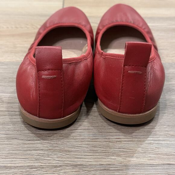 Eileen Fisher Ballet Flats Women’s 7 Notion Cranberry Red Leather Chic Preppy - Picture 7 of 9